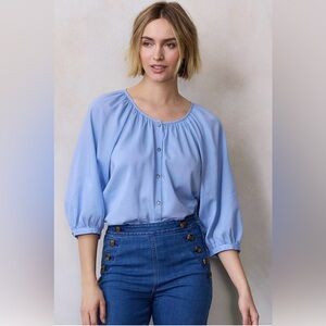 Women's LC Lauren Conrad Raglan Sleeve Button-Front Peasant Top